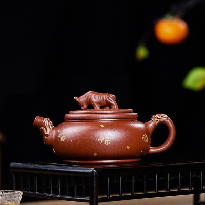 宜兴原矿底槽青全手工紫砂壶 扭转乾坤茶壶工艺师制作壶盖可转动