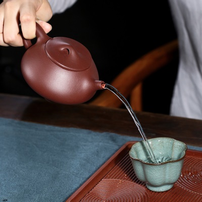 宜兴名家全手工紫砂壶 石瓢壶内壁章球孔茶壶厂家直供一件代发