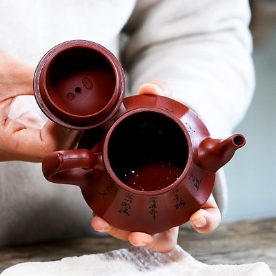 宜兴名家原矿大红袍紫砂壶 全手工古灯茶壶功夫泡茶具一件代发货